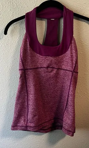 Lululemon Scoopneck Tank Marled Magenta thumbnail 1