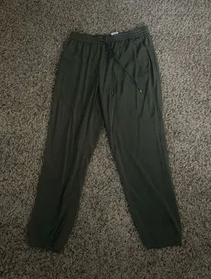 Express Olive Green Drawstring Ankle Joggers thumbnail 1