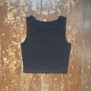 John Galt Black Cropped Tank with Cut Out Detail thumbnail 2