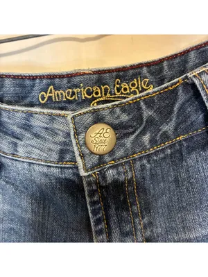 American Eagle Womans Low Rise Y2K Cuffed Jean Shorts Indie Sleaze Size 4 thumbnail 4