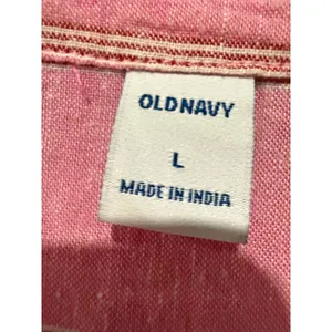 Old Navy Peasant Midi Dress Sz L Pink Linen Blend 3/4‎ Sleeve Tiered Cottagecore thumbnail 3