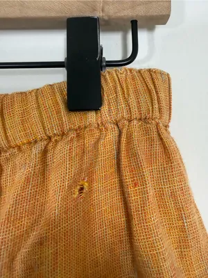 Flax Floods Linen Pants With Elastic Waist Saffron Yellow Orange Small thumbnail 6