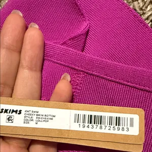 SKIMS ( (C4) ) Knit Swim Cheeky Bikini Bottom in Lollipop NWT M thumbnail 4