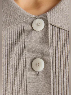 LOUNGE Knitted Oversized Shirt - Warm Grey thumbnail 4