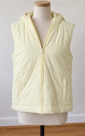 GAP Pale Yellow Hooded Puffer Vest thumbnail 1