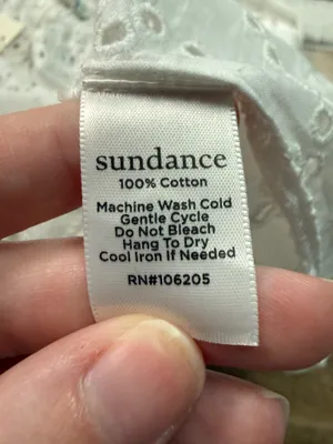 NWT Sundance White Tie Sleeve Eyelet Blouse Women’s Size Small 100% Cotton thumbnail 6