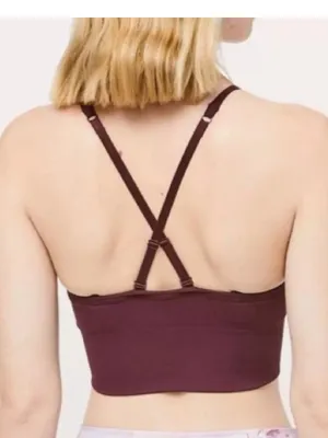 Lululemon Ebb To Street Bra Long Line Maroon thumbnail 4