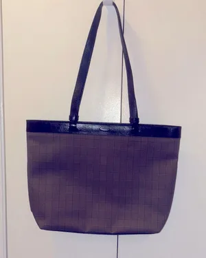 Elegant Black and Brown Women's Tote Bag for office plaid thumbnail 1