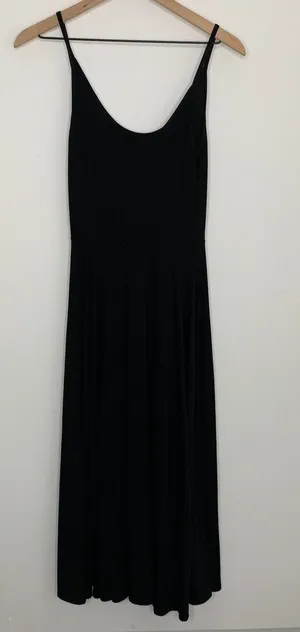 Reformation A-Line Fitted Scoop Neck Midi Length Dress Womens Small Black thumbnail 1
