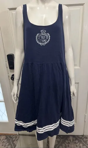 Ralph Lauren Jeans Co.Nautical Sleeveless Casual Flared dress Size Large A3 thumbnail 1