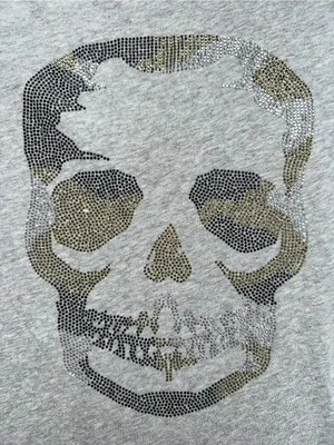 Zadig & Voltaire Gray Woman’s T-Shirt with Metallic Camo Skull Size Lg thumbnail 9