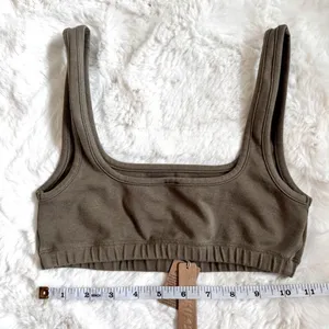 Skims Outdoor Scoop Bralette XXS - Army Green thumbnail 2