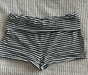 Striped fold over shorts Multiple thumbnail 1