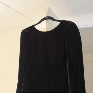 Moda Int’l Vintage 80s Velvet Backless Dress Black Size 4 thumbnail 5