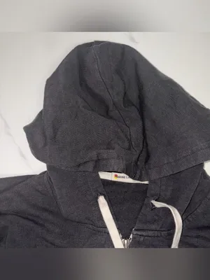 Marine Layer Charcoal Gray Full-Zip Hoodie Logo M thumbnail 5