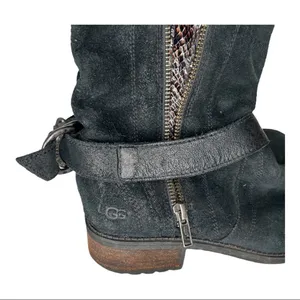 UGG Black Suede Moto Boots‎ thumbnail 5