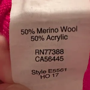 J.Crew Bright Pink Merino Wool Turtleneck Sweater Women's Medium thumbnail 6
