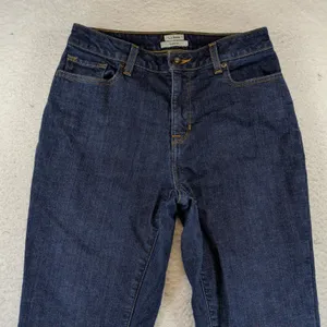 LL Bean Classic Fit Fleece Lined Jeans Womens 8‎ Reg Dark Indigo 502819 Stretch thumbnail 8