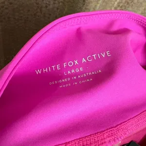 White Fox Active Alexis‎ Hot Pink Fuchsia Panel Leggings Large NWT thumbnail 4