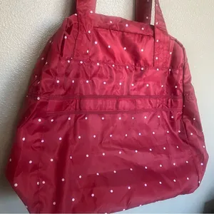 Lug polka dot Red and white Bag‎ Lightweight packable Tote Bag thumbnail 8