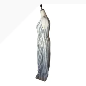LoveShackFancy Dress Women XS Ivory Gray Striped Georgica Maxi Luxury‎ Boho thumbnail 9