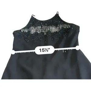 Vintage Cachet Black Sequin Formal Maxi Gown Women's 12 Sleeveless Boat Neck thumbnail 11