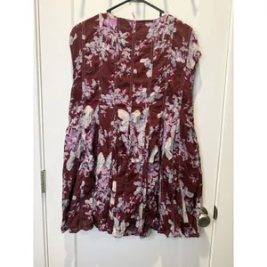 Free People Sully Babydoll Dress Women’s Small Burgundy Cottagecore Coquette thumbnail 5