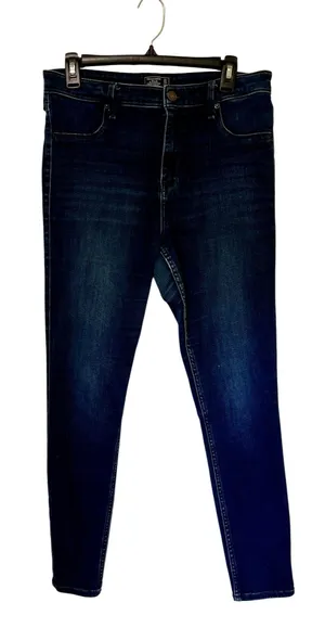 Abercrombie & Fitch Skinny Jeans Womens Blue Dark Wash Denim Zip Fly Sz 12R 31 thumbnail 1