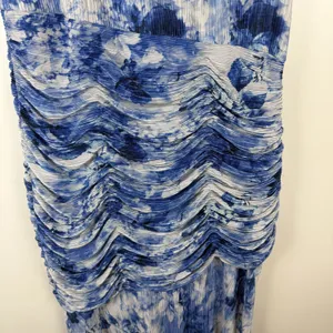 Dress The Population Violetta Maxi Dress XL Blue Floral‎ Pleated Ruched Wedding thumbnail 4