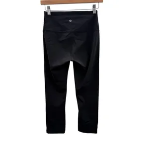 Lululemon Wunder Under Crop 21‎ Womens 6 Black Full On Luxtreme High Rise thumbnail 2