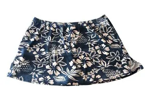 Ocean Drive Skort Skirt Pull On Floral Blue White L thumbnail 1