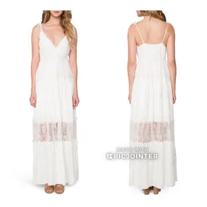 Nordstrom NWT Willow & Clay Lace Floral Maxi Dress Ivory M thumbnail 2