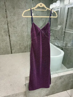Shimmering Purple Cutout V-Neck Midi Dress by Audette Studios - *NWT size XS thumbnail 3