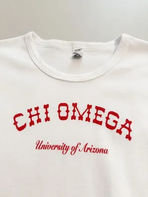 University of Arizona Chi Omega Shirt Size M Baby Tee Graphic Alternative Grunge thumbnail 2