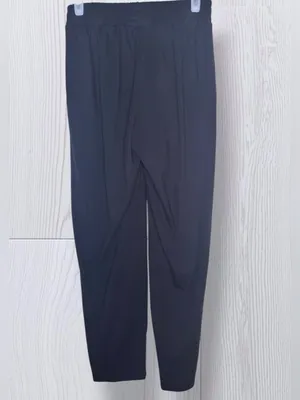 YOGALICIOUS Black Casual Wide Leg Lounge Pants | High Smocked Waist thumbnail 4