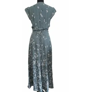 Reformation Mollie Wrap Midi Dress Fresco Blue Floral Made in USA NWT Rare Small thumbnail 4