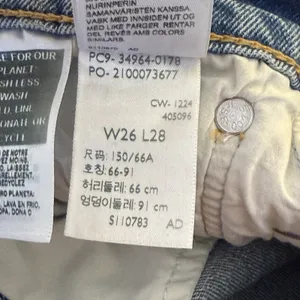 Levi's Premium Wedgie Straight Leg Jeans Womens‎ Blue Denim 26x27 Button Fly thumbnail 10