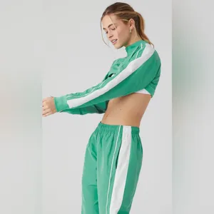 ALO Yoga NWT Racetrack Shrug Lettuce Green White Size XS thumbnail 3