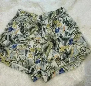 Abercrombie & Fitch Womens Medium Floral Linen Blend Elastic Waist Casual Shorts thumbnail 1