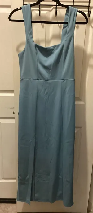 Show Me Your MuMu Sleeveless Midi Dress in Powder Blue thumbnail 1