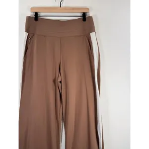 Athleta Womens Pants Brown Venice Wide Leg Colorblock Comfort Stretch Large thumbnail 7