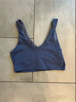 Aerie Sports Bra — Blue Houndstooth Print thumbnail 3