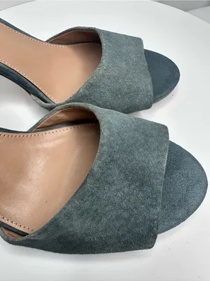 Steve Madden Mirna Gray Suede Ankle Strap Block Heel Sandals 8.5(SH126) thumbnail 6