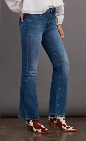 Pilcro Anthropologie High Rise Flare Jeans Womens 25 Medium Wash Stretch‎ Denim thumbnail 1