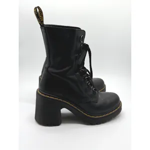 Dr. Martens Kendra Boot Women 8 Black Leather Lace Up Platform Block Heel Combat thumbnail 3