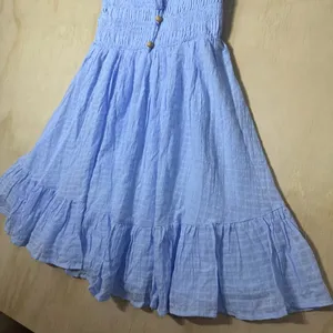 Indikah Tamika Blue Mini Flowy Dress‎ Women’s Size Large NWT thumbnail 3