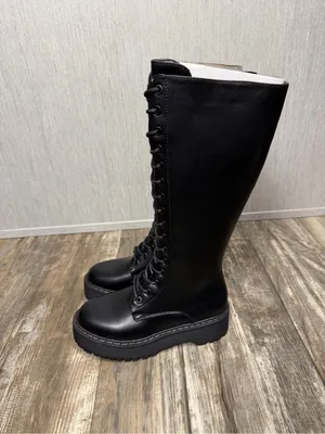 Steve Madden Black Lace-Up Knee-High Platform Boots Size 36=US 5.5-6 thumbnail 9