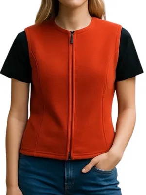 Ll Bean Reed Fleece Gorcore Full Zip Orange Vest M thumbnail 1