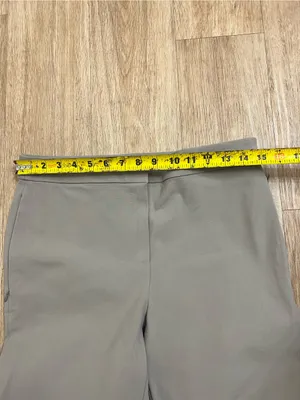Theory Taupe Cropped Straight-Leg Pants thumbnail 8