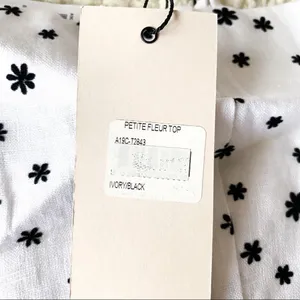 Bec + Bridge Petite‎ Fleur Linen Crop Top Ivory Black US 8 NWT thumbnail 4